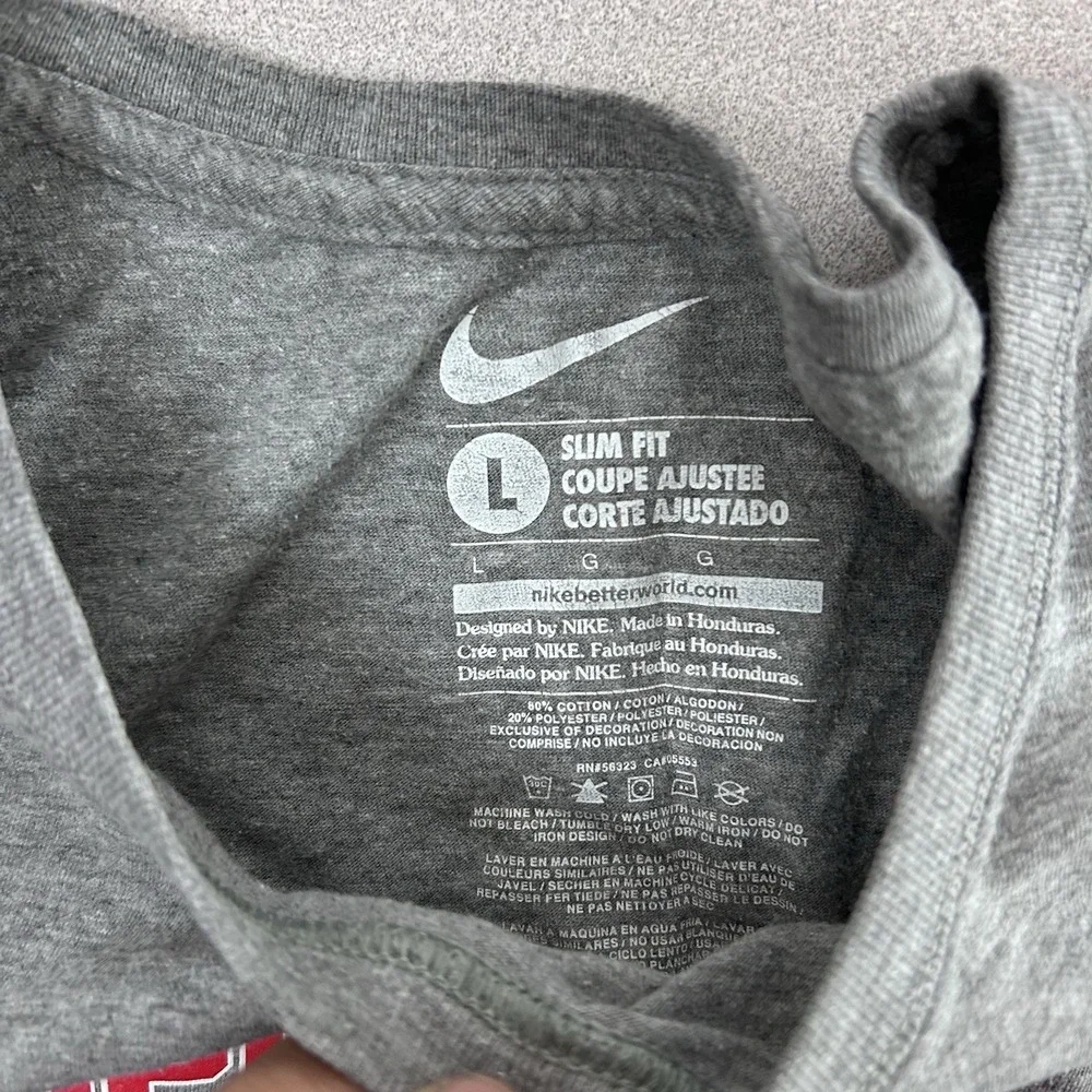 Nike‎ Top Womens Large Slim Gray T-Shirt NFL Patriots Super Bowl Championship